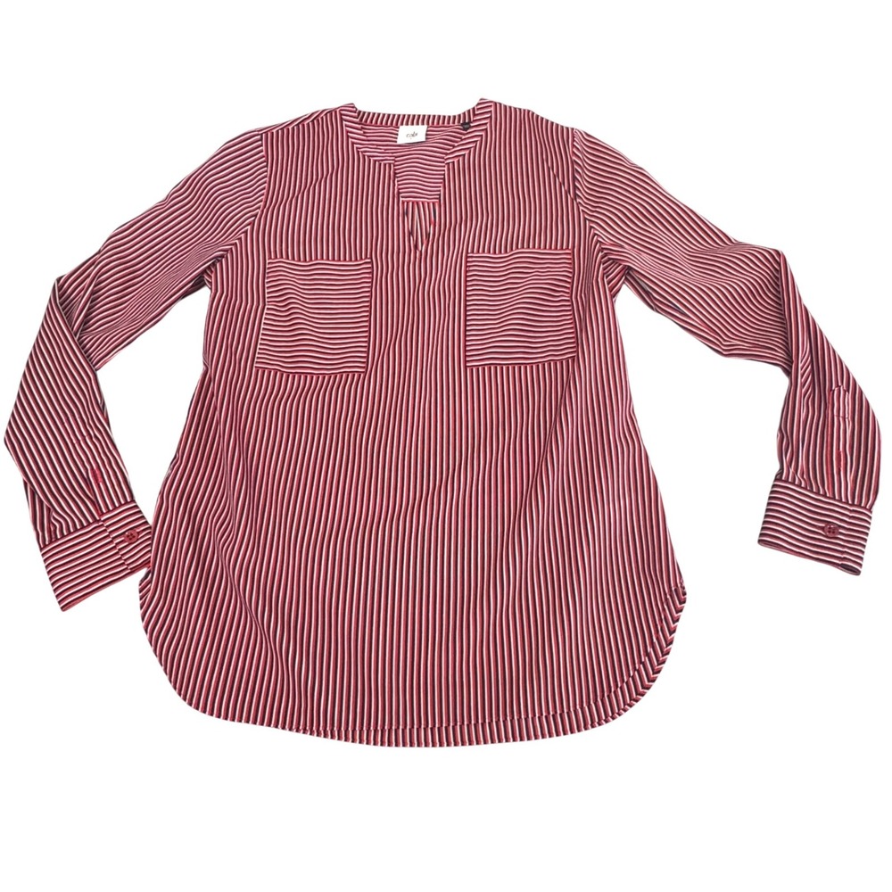 Cabi Striped Blouse Sz S Nautical Patriotic Americana Long Sleeve Red White Blue